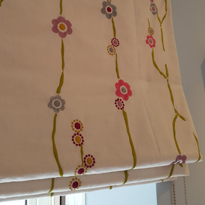 Children's Playroom bespoke roman blinds interior design makeover by lucyjinteriors Surrey