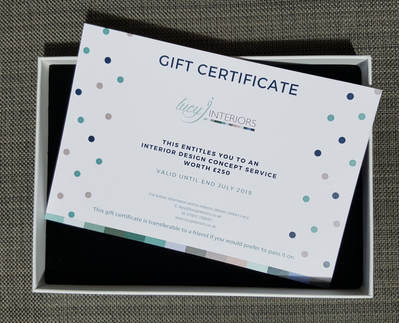 interior design gift certificate,  interior design gift voucher for lucyjinteriors