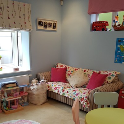 Children's Playroom interior design makeover by lucyjinteriors Surrey